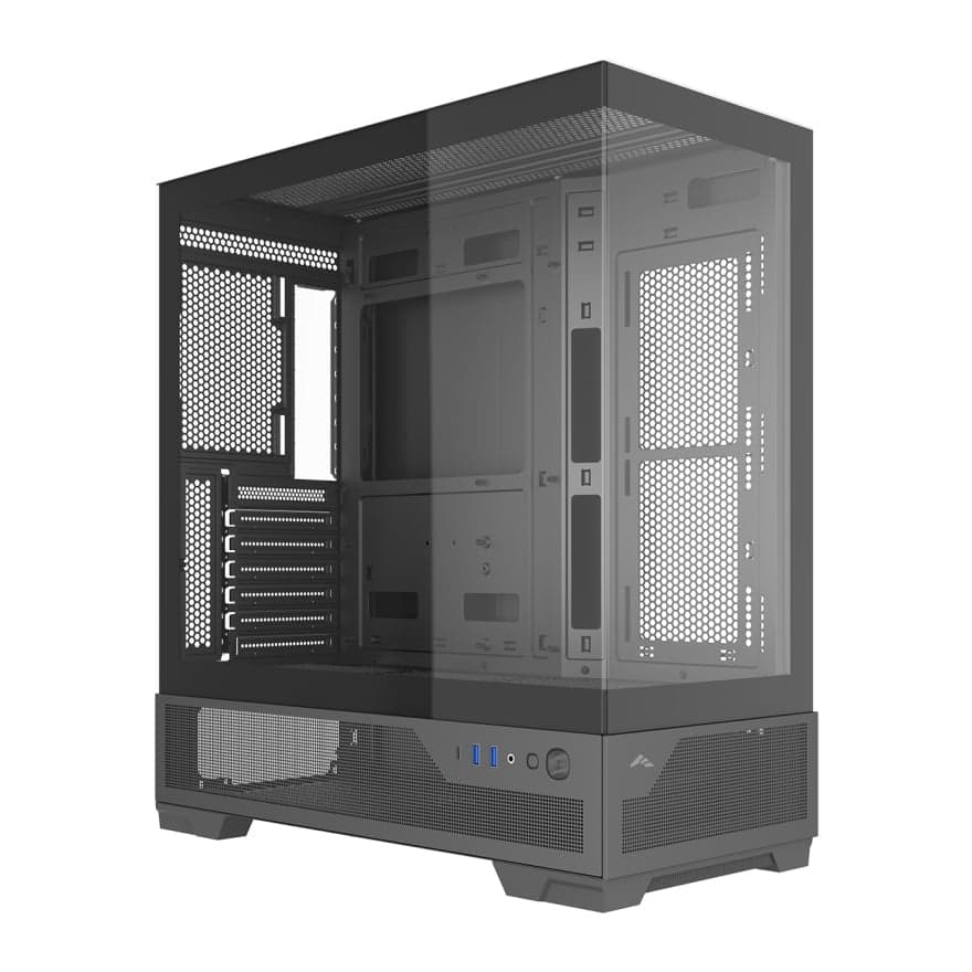 Thùng máy hồ cá SAMA V43E (Chưa kèm Fan) | F-ATX, Mặt kính, Đen