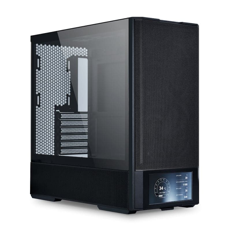 Thùng máy Lian Li Lancool 207 Black (CASELL207DX) | ATX, Kèm sẵn 4 Fan, LCD 6 inch