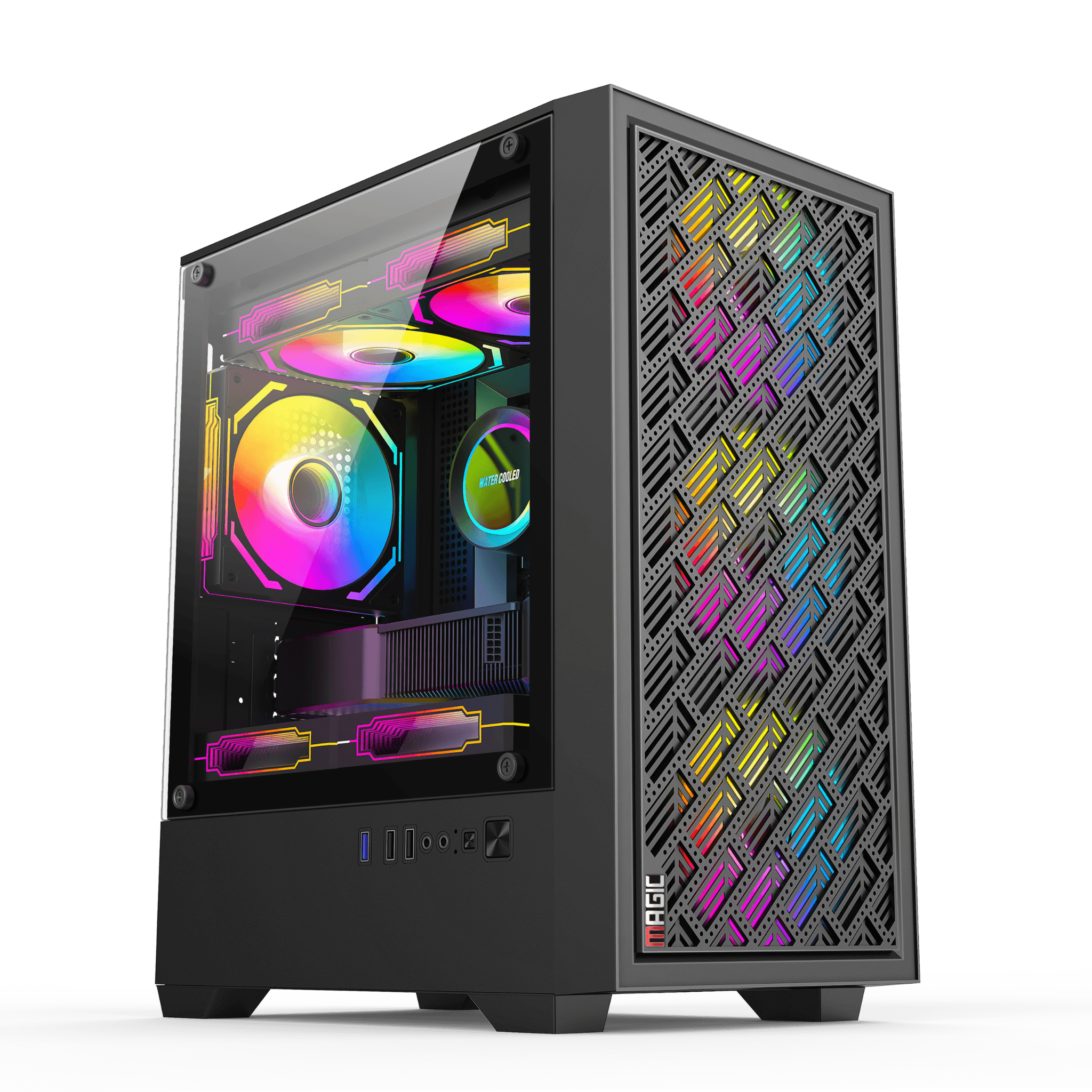 Thùng máy Magic GM-03 Mesh (Chưa kèm Fan) | M-ATX, Mini-ITX, Mặt lưới, Đen