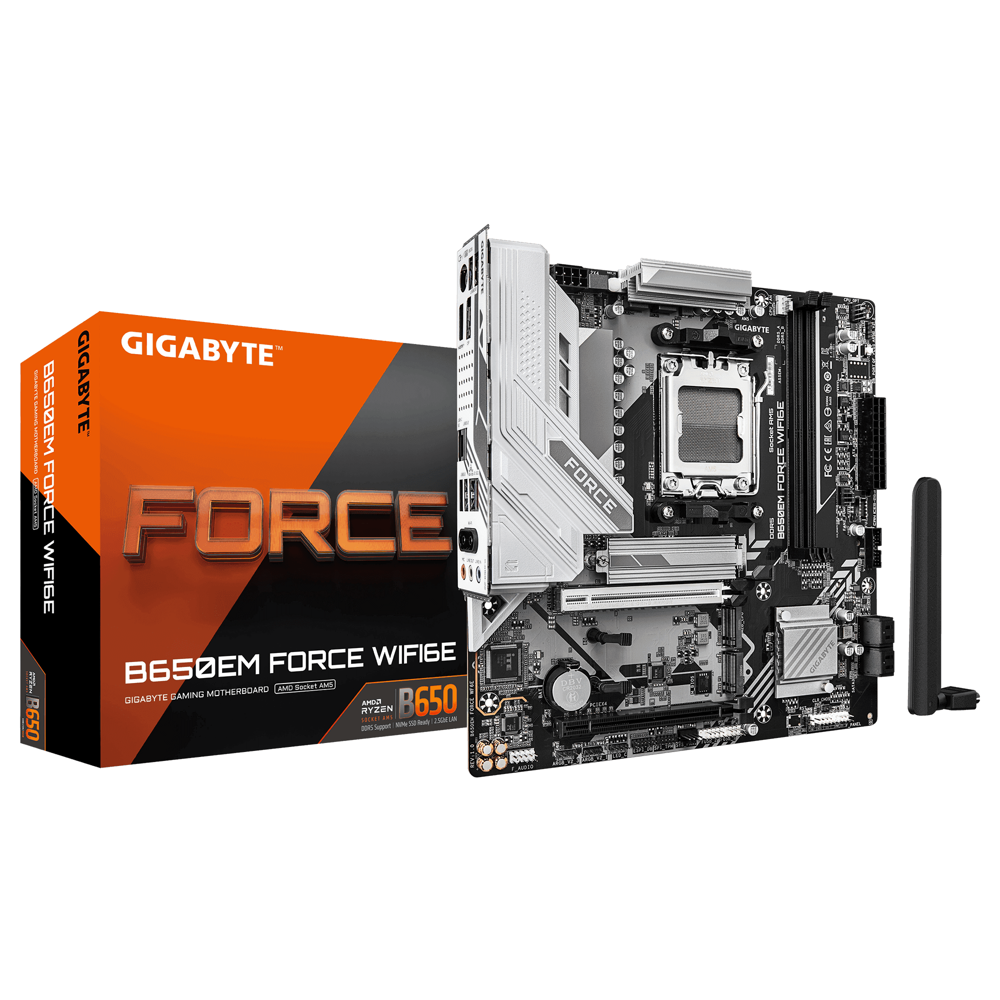 Mainboard (AMD) Gigabyte B650EM FORCE WIFI6E | AM5, mATX, 2 khe DDR5, WiFi 6E