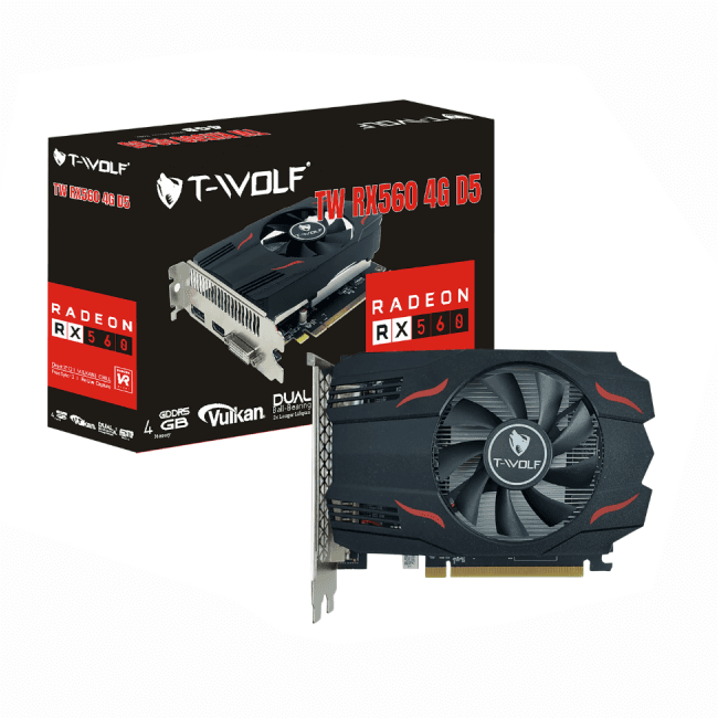 Card màn hình AMD Radeon RX560 T-WOLF | 4GB GDDR5, 1024 SP, 850W
