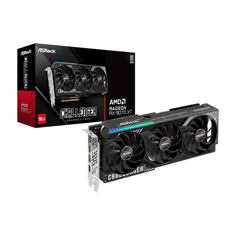Card màn hình (AMD) ASRock RX 9070 XT Challenger 16GB OC | 16GB GDDR7, OC Edition