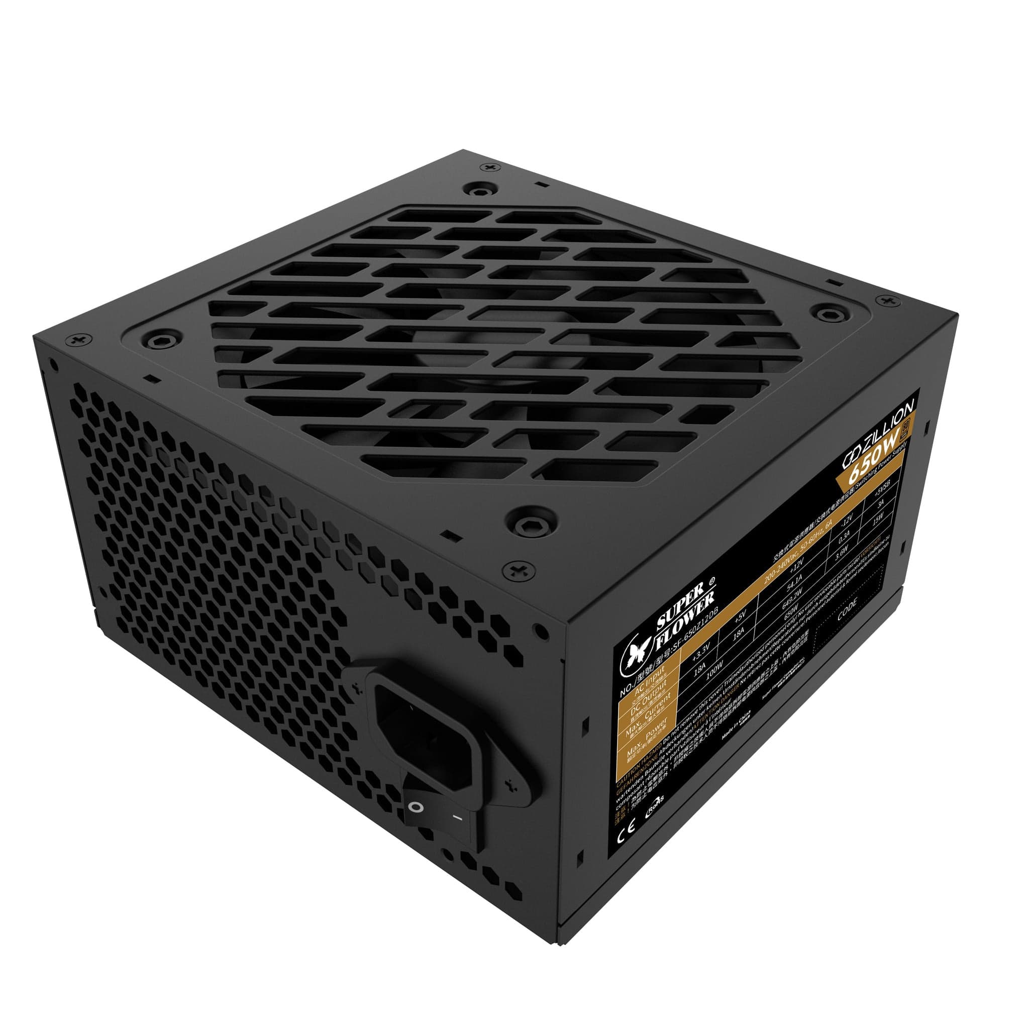 Nguồn máy tính Super Flower Zillion Bronze 650W 220V (Sf-650Z12Db) - Đen | Non Modular, ATX