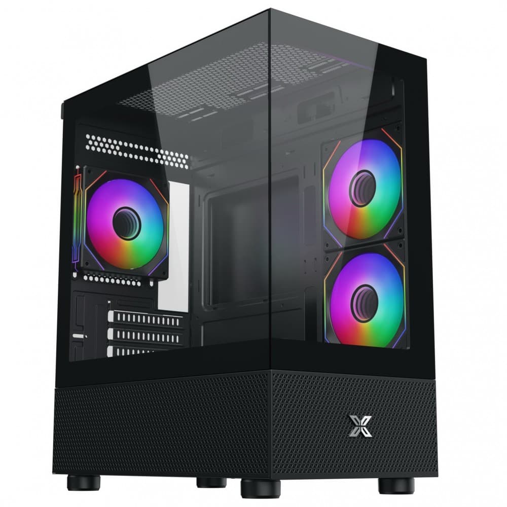 Thùng máy Xigmatek Alphard Micro ATX - Đen | Kèm sẵn 3 fan (EN 44090)