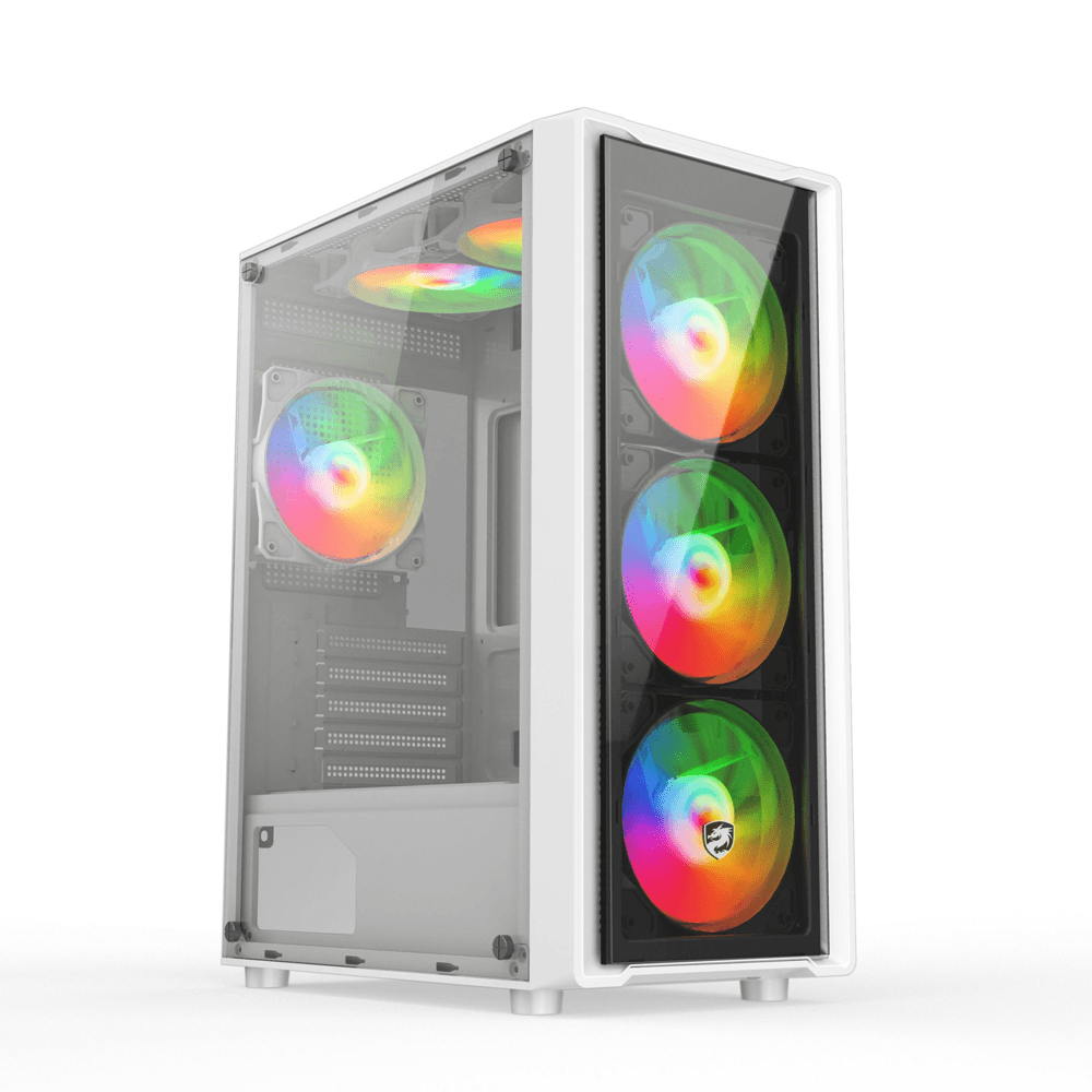 Thùng máy VITRA CERES V305-G 4FRGB WHITE | ATX, Trắng, Kèm sẵn 4 Fan RGB