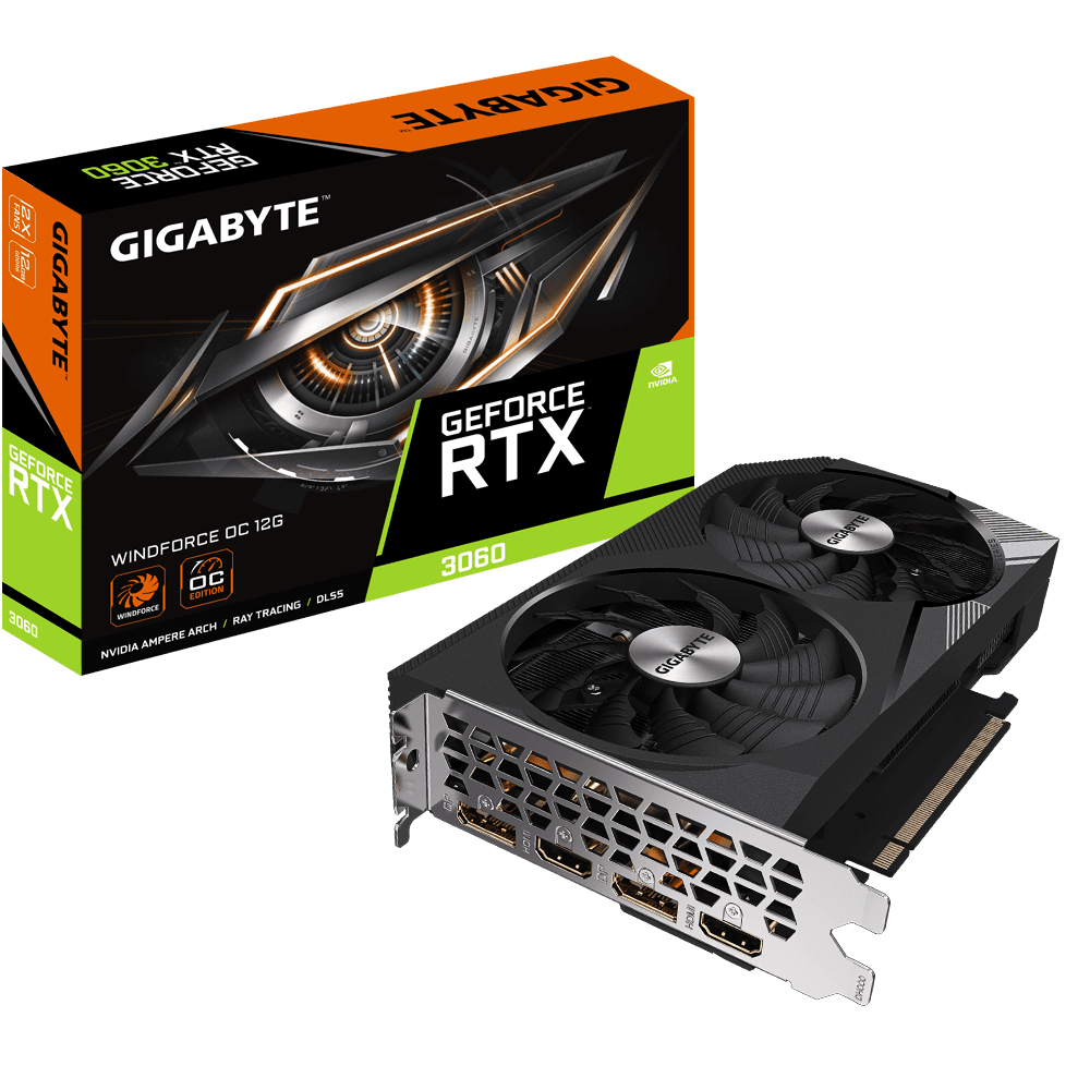 Card màn hình NVIDIA GeForce RTX 3060 Gigabyte WindForce OC | 12GB GDDR6, 3584 CUDA, 550W